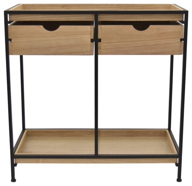 Three Hands Metal And Wood Plant Stand Black Metal 28 X14 X28