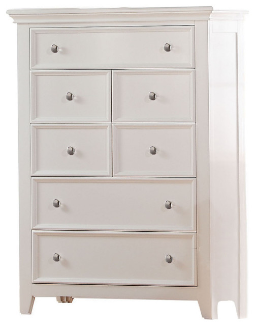 Chest with 5 Drawers and Tapered Legs, White - Transitional - Kids ...