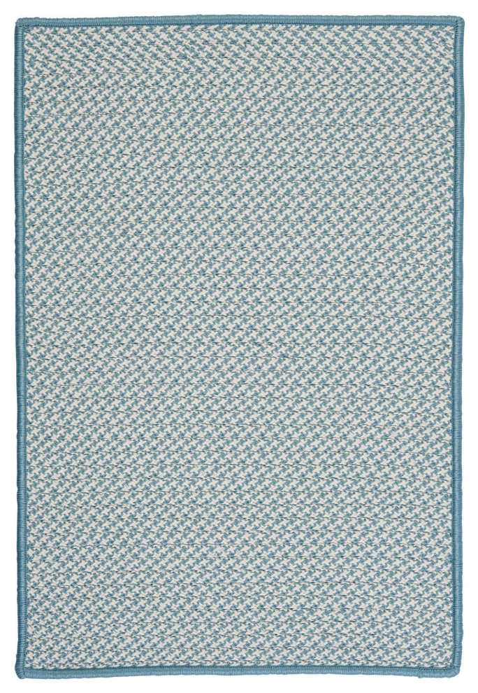 Outdoor Houndstooth Tweed OT56 Sea Blue Rug 2' x 3' Contemporary Outdoor Rugs by Universe