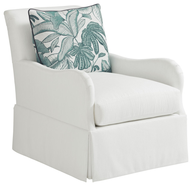 Palm Frond Swivel Chair Transitional Armchairs And Accent Chairs