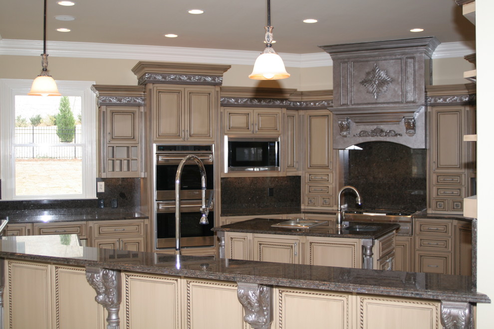 Photo of a mediterranean kitchen in Atlanta.