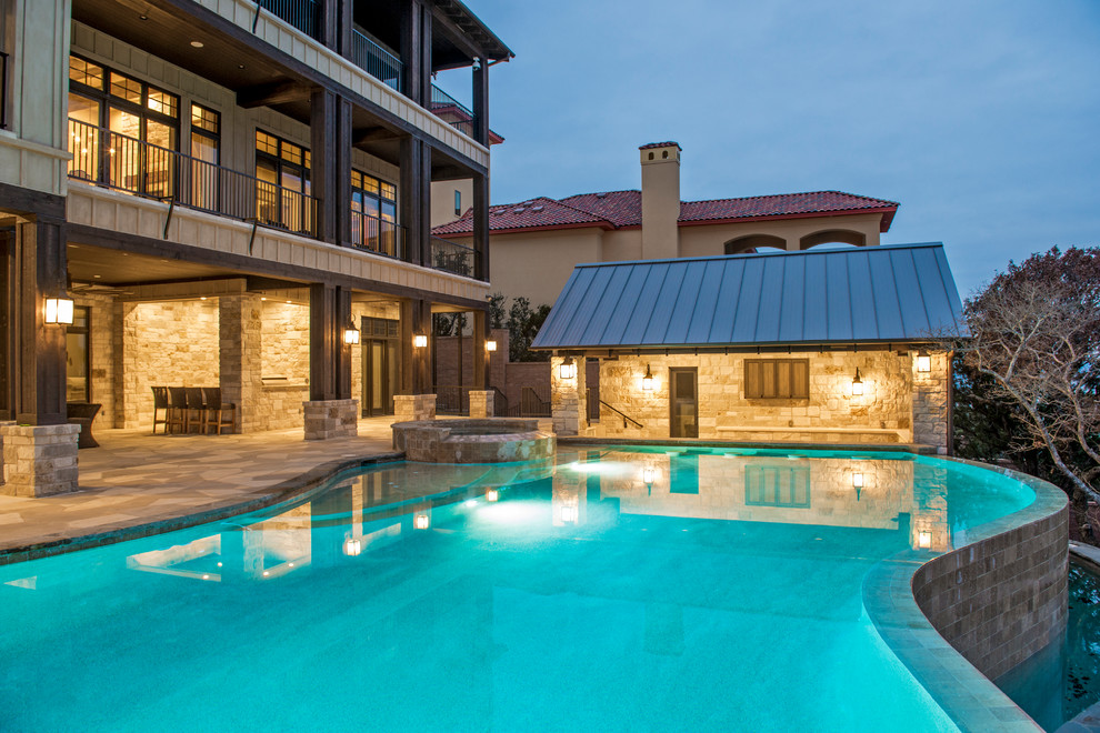 Pool - rustic pool idea in Austin
