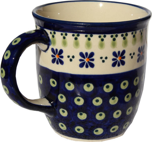 Polish Pottery Coffee Mug, Pattern Number: 296a