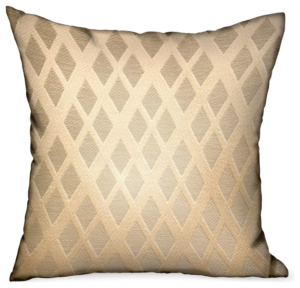 Diamond Cascade Brown Geometric Luxury Outdoor/Indoor Throw Pillow 22"x22"