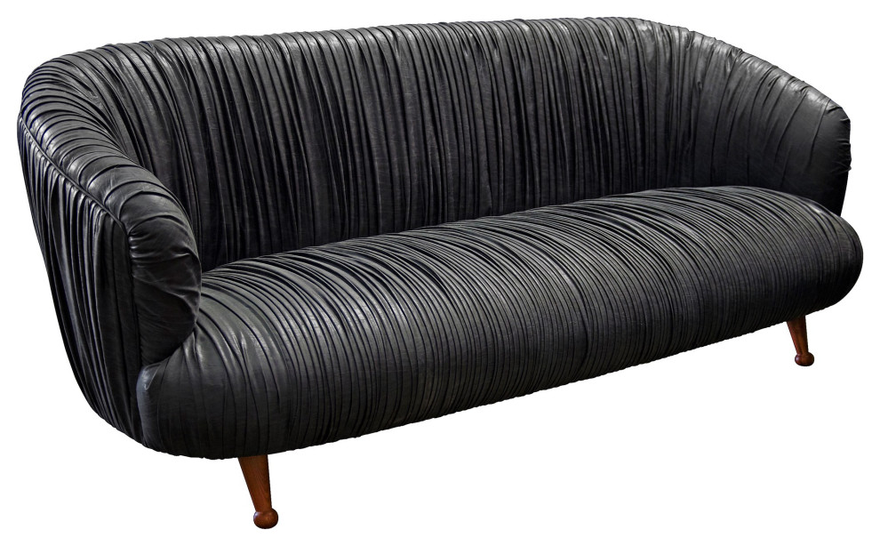 Bertha Sofa, Natural Walnut Legs Midcentury Sofas by CFC Houzz