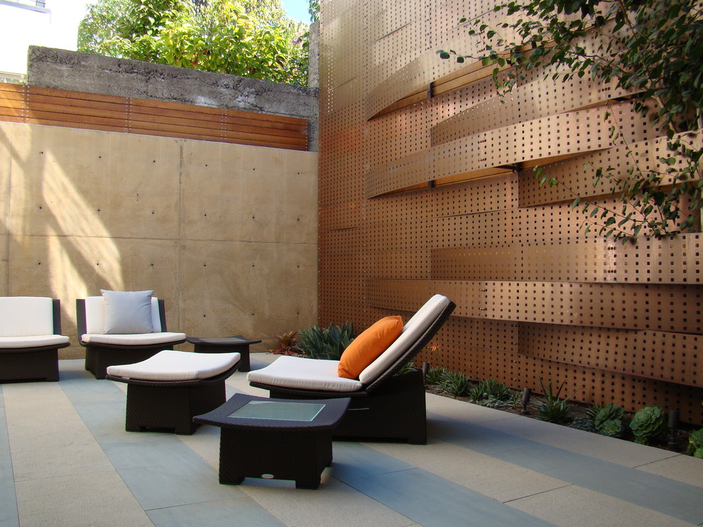 Photo of a small contemporary courtyard patio in San Francisco.