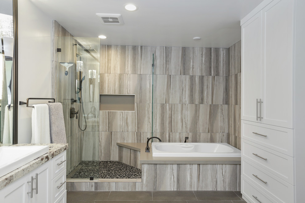 This is an example of a transitional bathroom in Orange County.