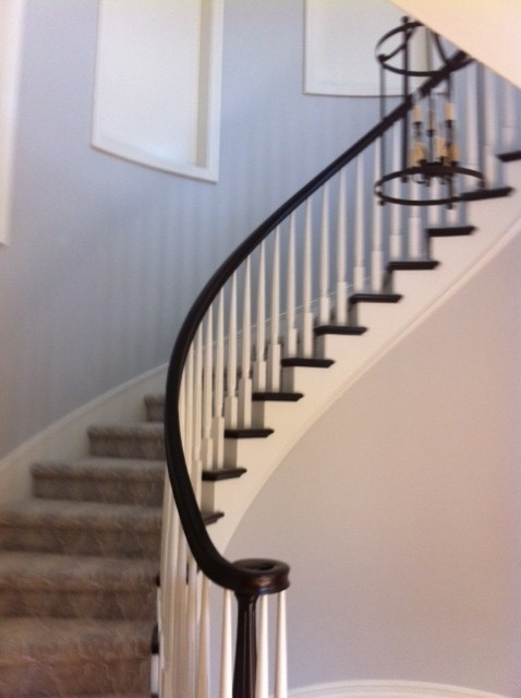 This is an example of a transitional staircase in Orange County.