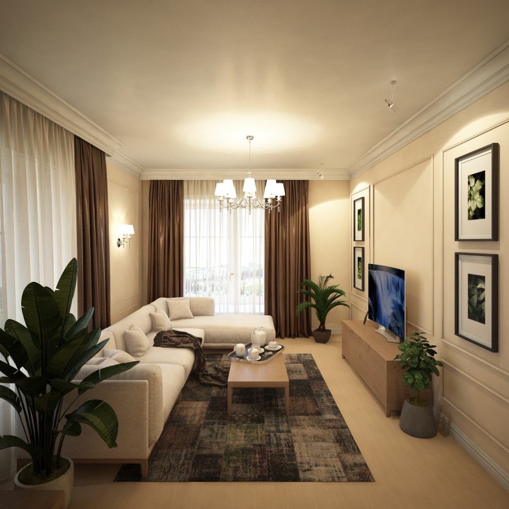 Светлый дом в неоклассическом стиле