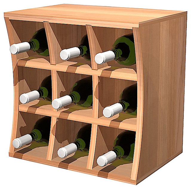 Concave Curvy Wine Cube Wine Holder 9 Bottles Contemporary Wine Racks by Wine Cellar