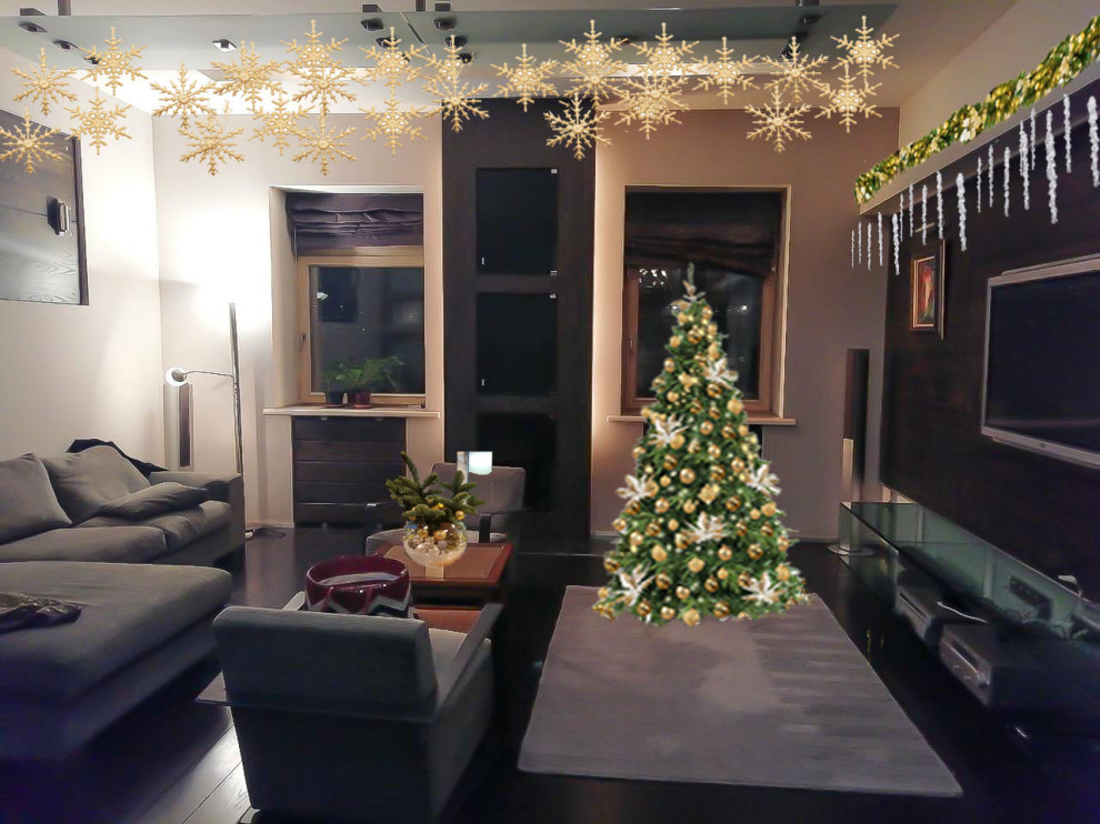 Эскизный проект новогоднего оформления квартиры