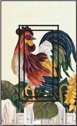Roosters Single Rocker Peel and Stick Switch Plate Cover: 2 Units