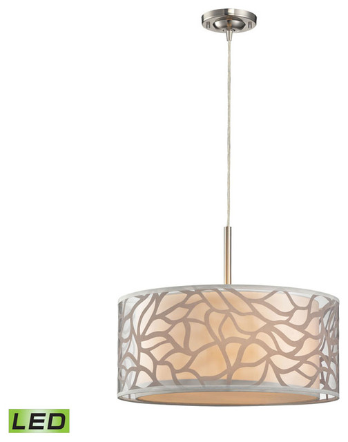 Elk Lighting 53001 3 Led Autumn Breeze Light Drum Pendant Elk Lighting 53001 3 Led Autumn Breeze Light Drum Pendant Brushed