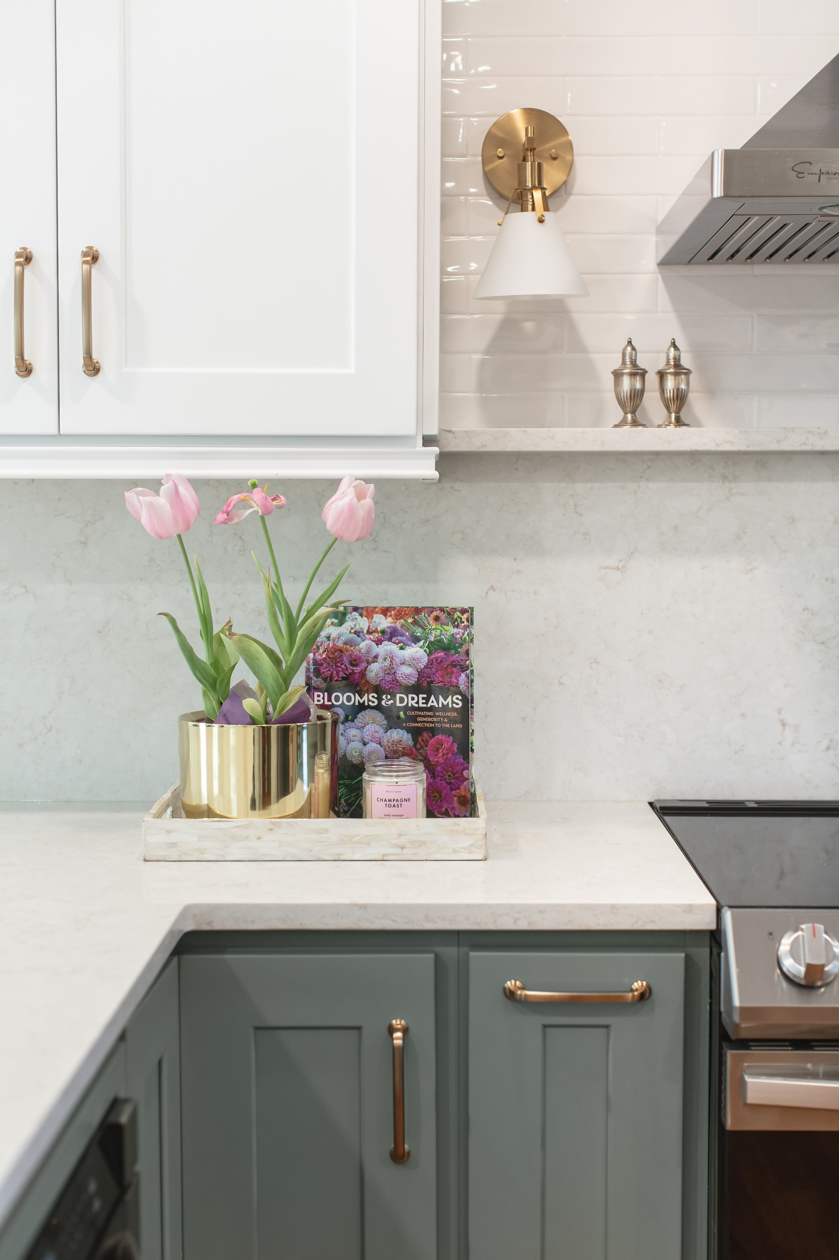 EAST COBB green and white kitchen
