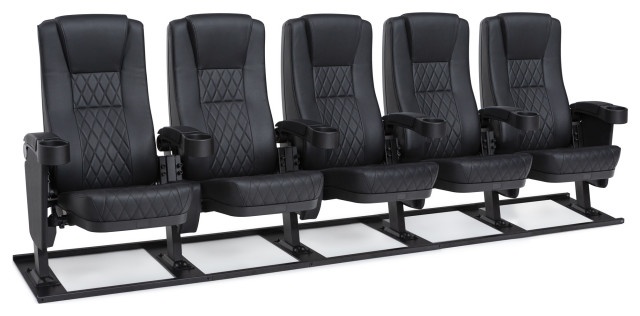 Seatcraft Madrigal Movie Theater Seating, Black, Row of 5