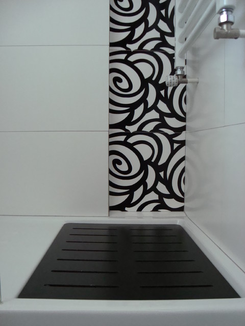 Baño blanco y negro, vivan las flores! - Contemporáneo - Cuarto de ... Baño blanco y negro, vivan las flores! - Contemporáneo - Cuarto de ...