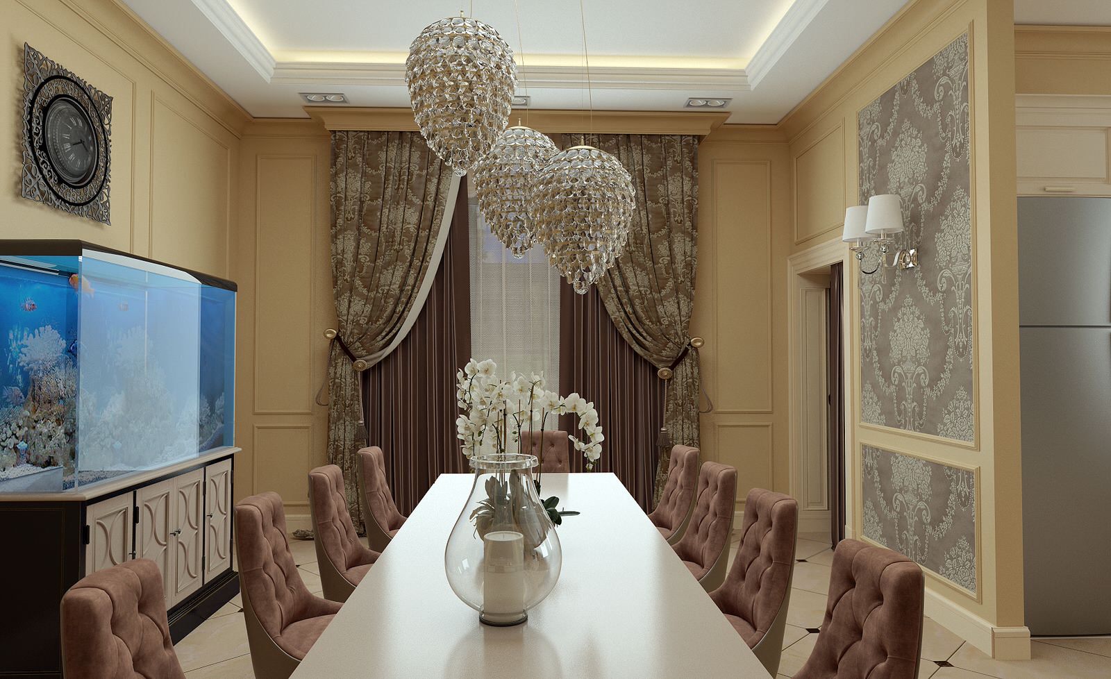 Дизайн интерьера кухни-столовой в частном доме в Ростовской области