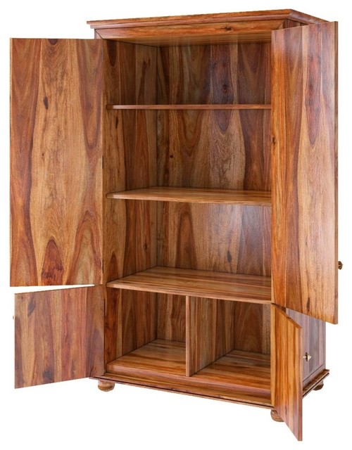 Pecos Mission Solid Wood Armoire Closet Rustic Armoires And Wardrobes by Sierra Living