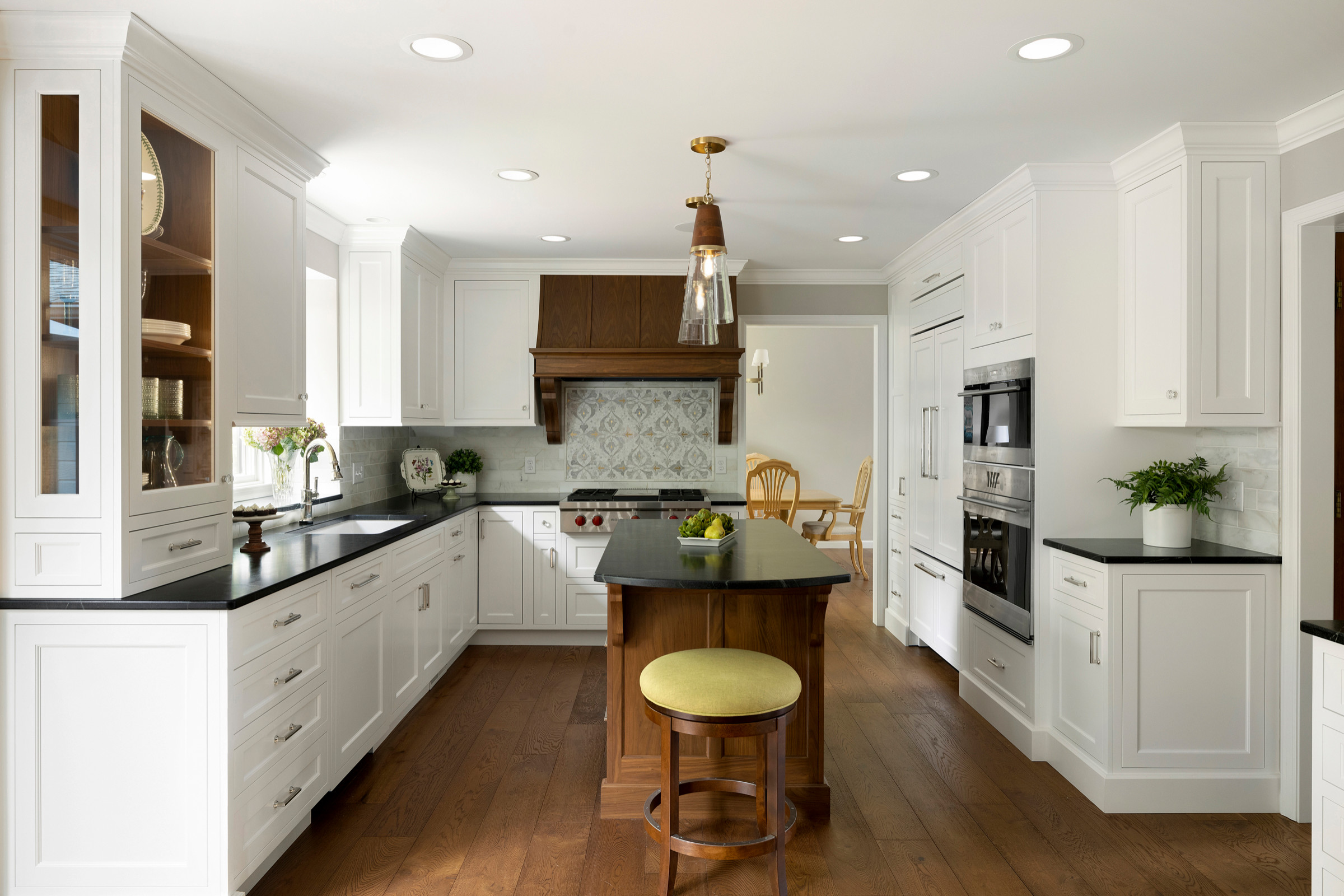White Kitchen Cabinets Walnut Floor Kitchens Walnut Hardwood Floors