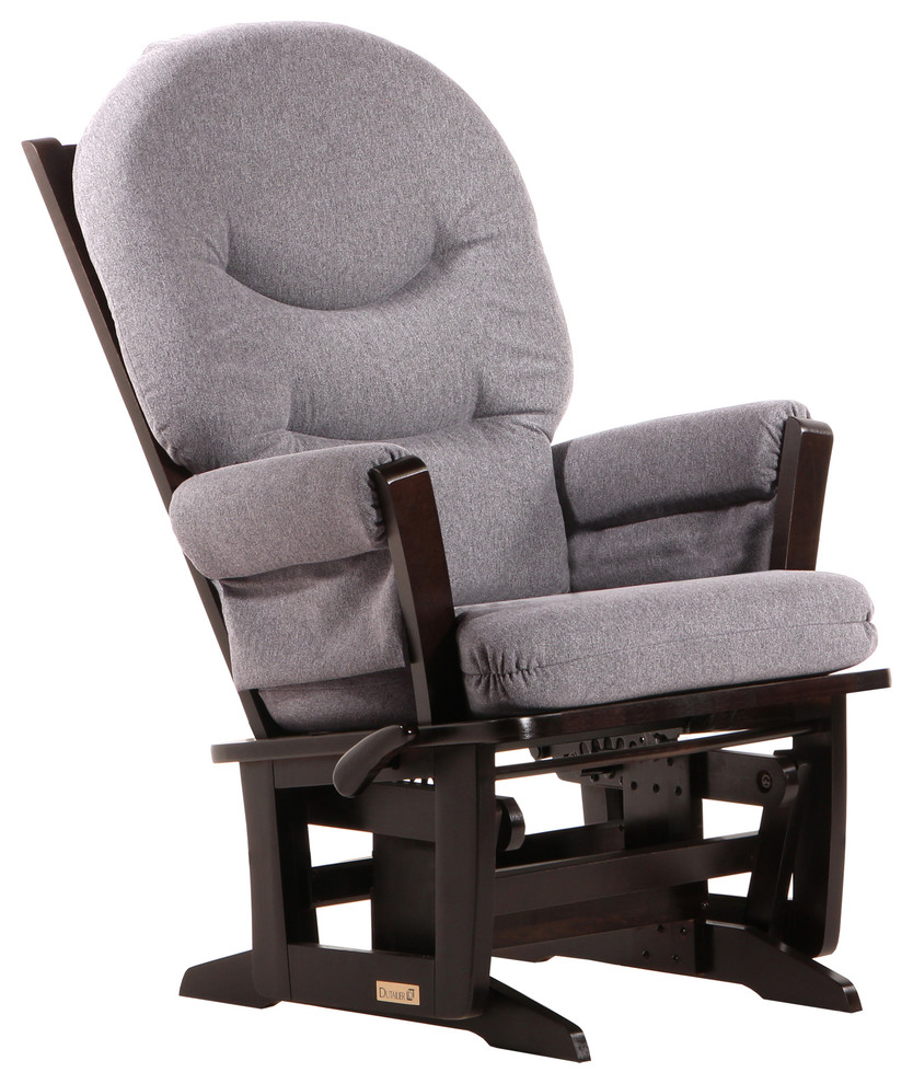 Dutailier Ultramotion Espresso/ Dark Grey Multiposition Reclining Modern Glider - Contemporary 