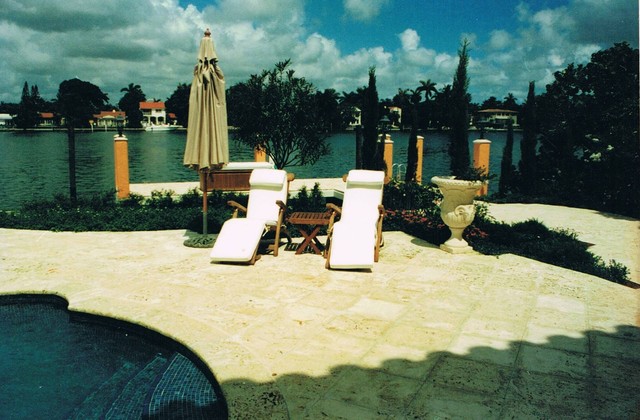 Stone Floor rustic-deck