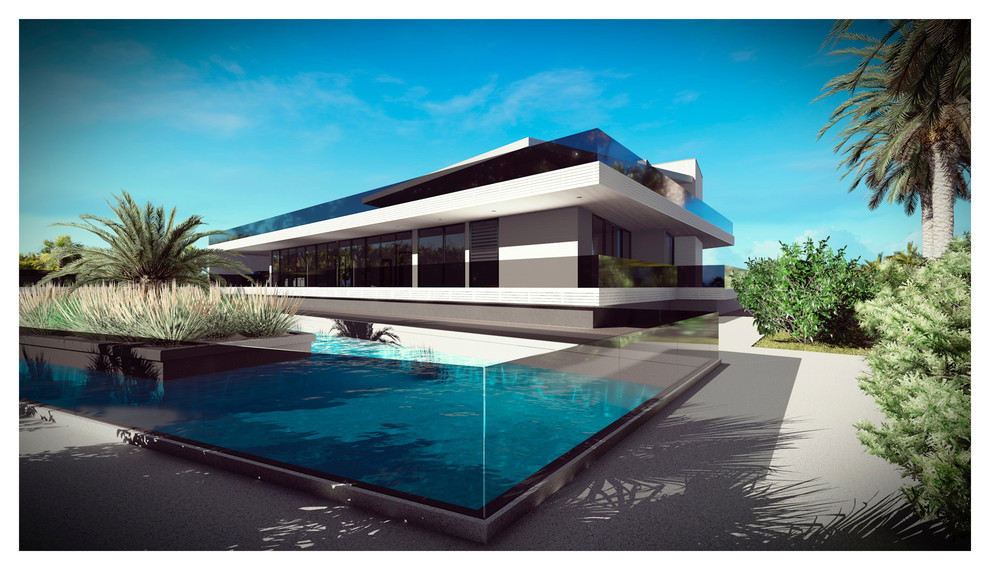 Вилла Хай тек стадии эскиз