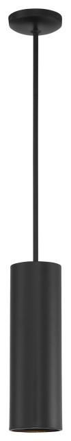 Pilson 15" Rod Pendant, Matte Black, Replaceable LED