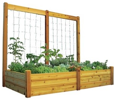 Gronomics 48L x 95W x 19H in. in. Raised Garden Bed with Trellis Kit