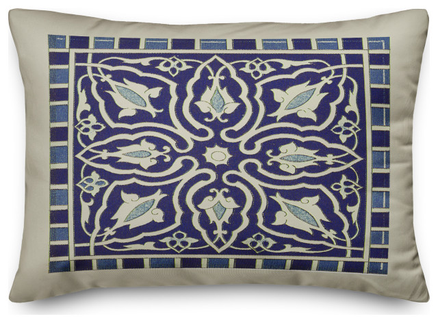 Blue Tile Bright 14x20 Spun Poly Pillow