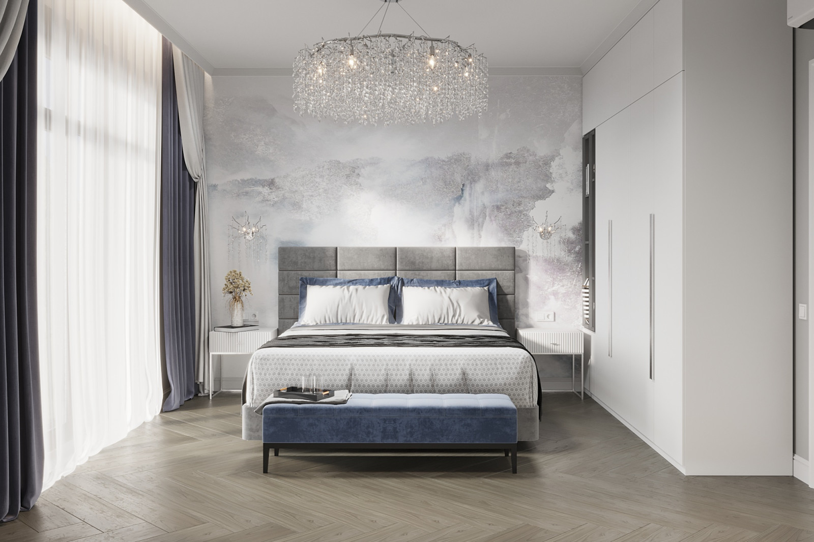 Одноэтажный дом в неоклассике