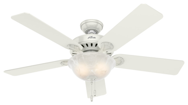 Hunter Fan Company 52 Pro S Best Five Minute Fan White Ceiling Fan With Light Traditional Ceiling Fans By Hansen Wholesale Houzz