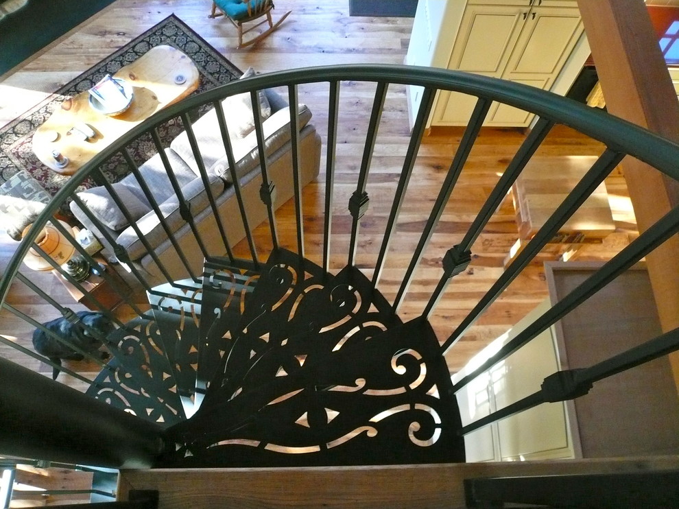 Inspiration for a rustic staircase remodel in Phoenix