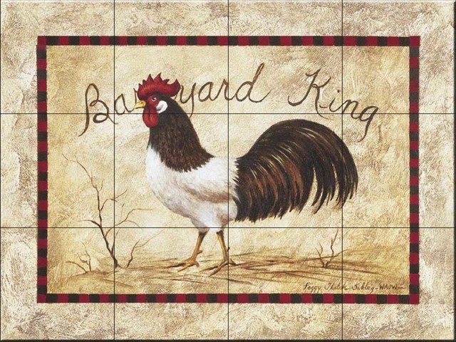 Tile Mural, Barnyard King by Peggy Thatch Sibley
