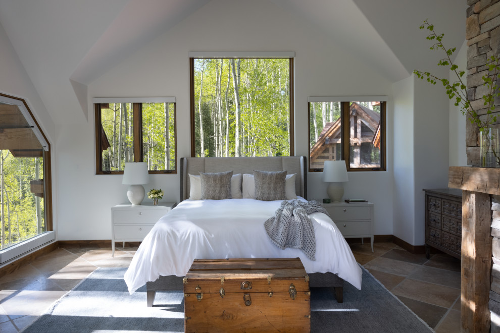 This is an example of a rustic bedroom.