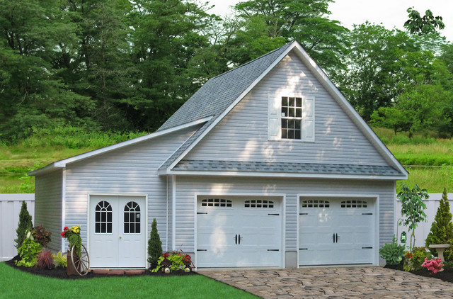 24x24 Two Car Garage with Lean-To in Millersville, MD - Traditional 