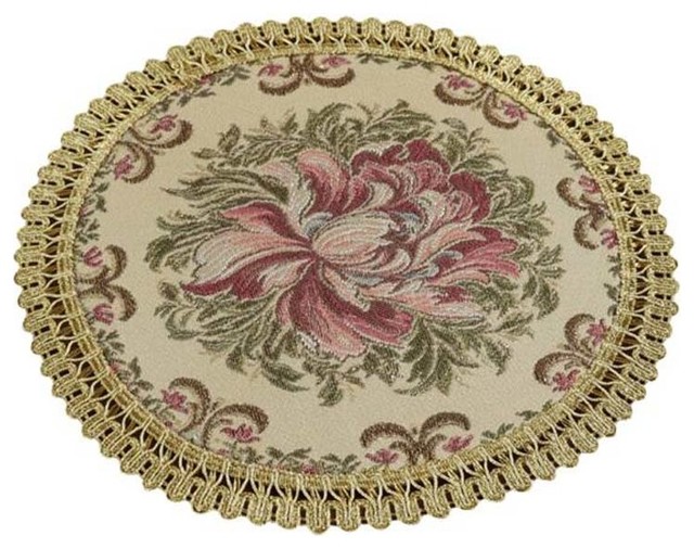 Set Of 2 Modern Placemats Embroidery Round Dining Table Mats Traditional By Blancho Bedding Houzz Set Of 2 Modern Placemats Embroidery, Small Placemats For Round Tables