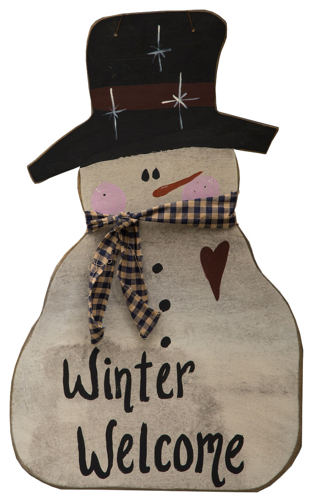 Welcome Winter Front Door Decor Frosty the Snowman Seasonal Greeter Yard Sign 