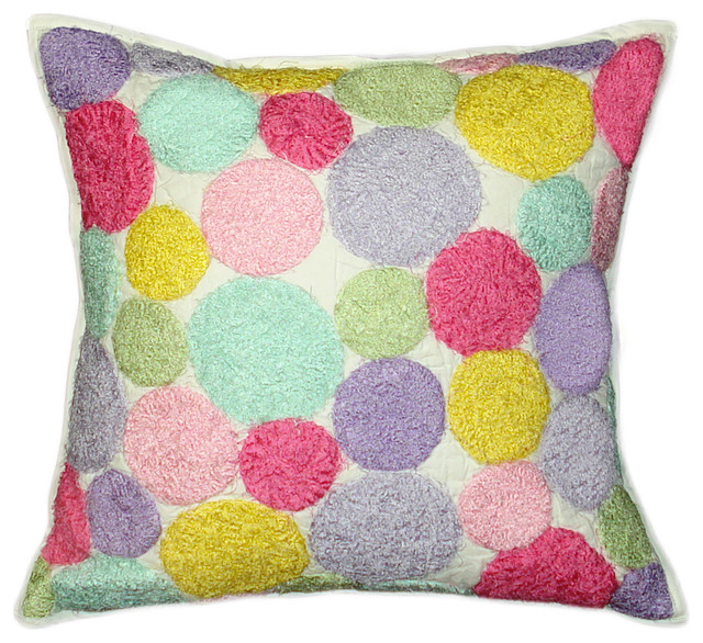 Dora Embroirded Multicolor Throw Pillow