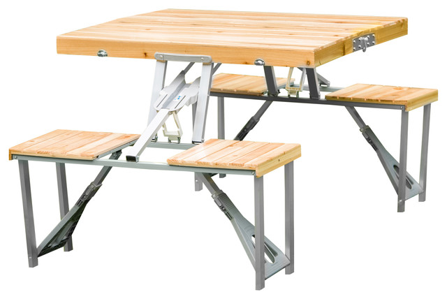 Portable Folding Picnic Table - Contemporary - Outdoor Dining Sets - by  Leisure Season Ltd. | Houzz