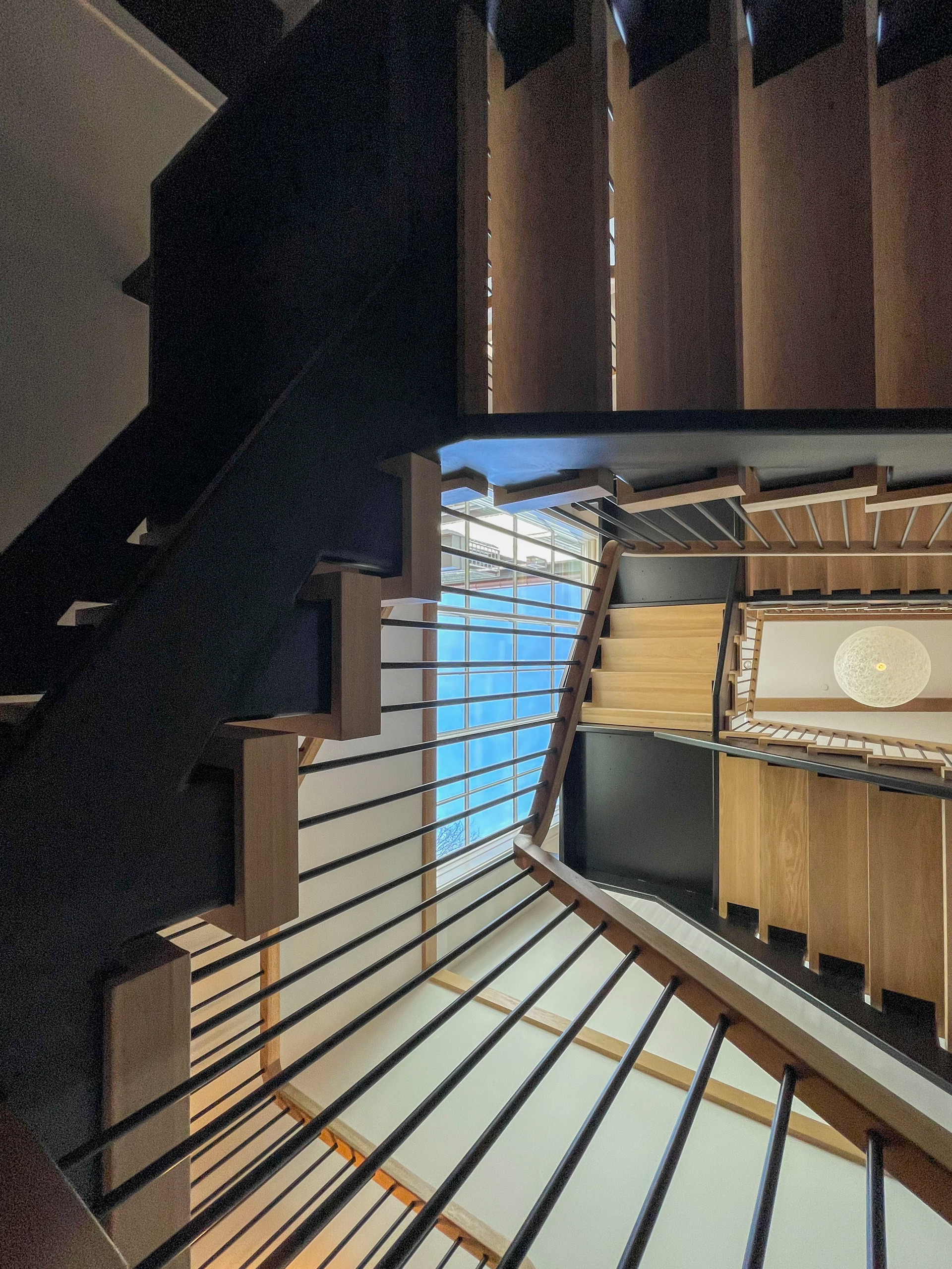 96_Dramatic cantilevered no-riser staircase, Bethesda, MD 20814