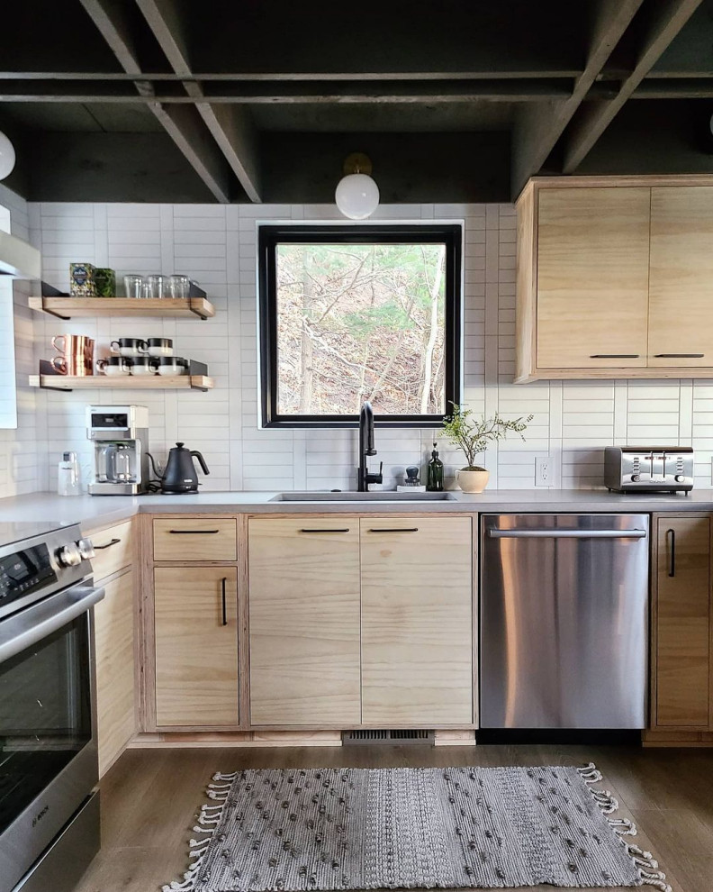 Example of a small mountain style kitchen design
