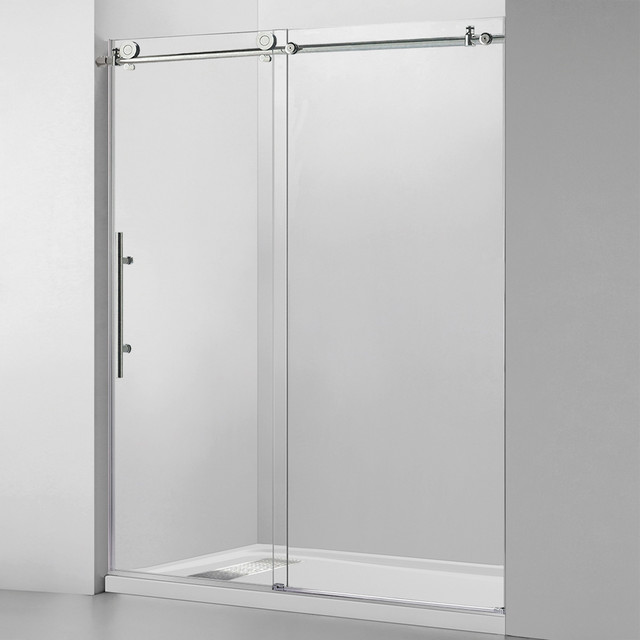 WoodBridge 5660"Wx76"H Frameless Sliding Shower Door Contemporary