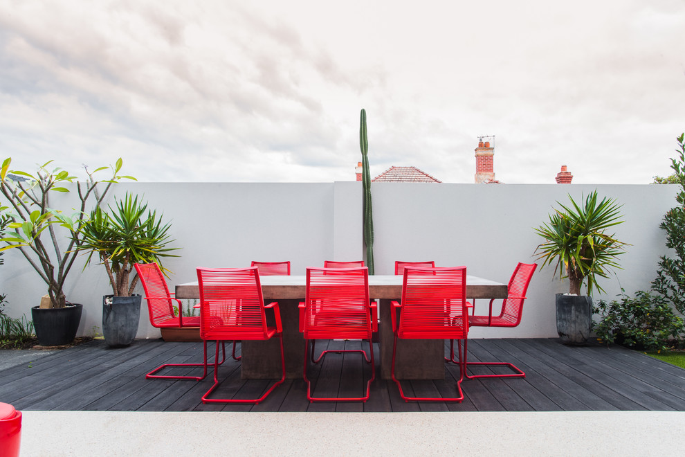 Design ideas for a contemporary rooftop and rooftop deck in Perth with no cover.