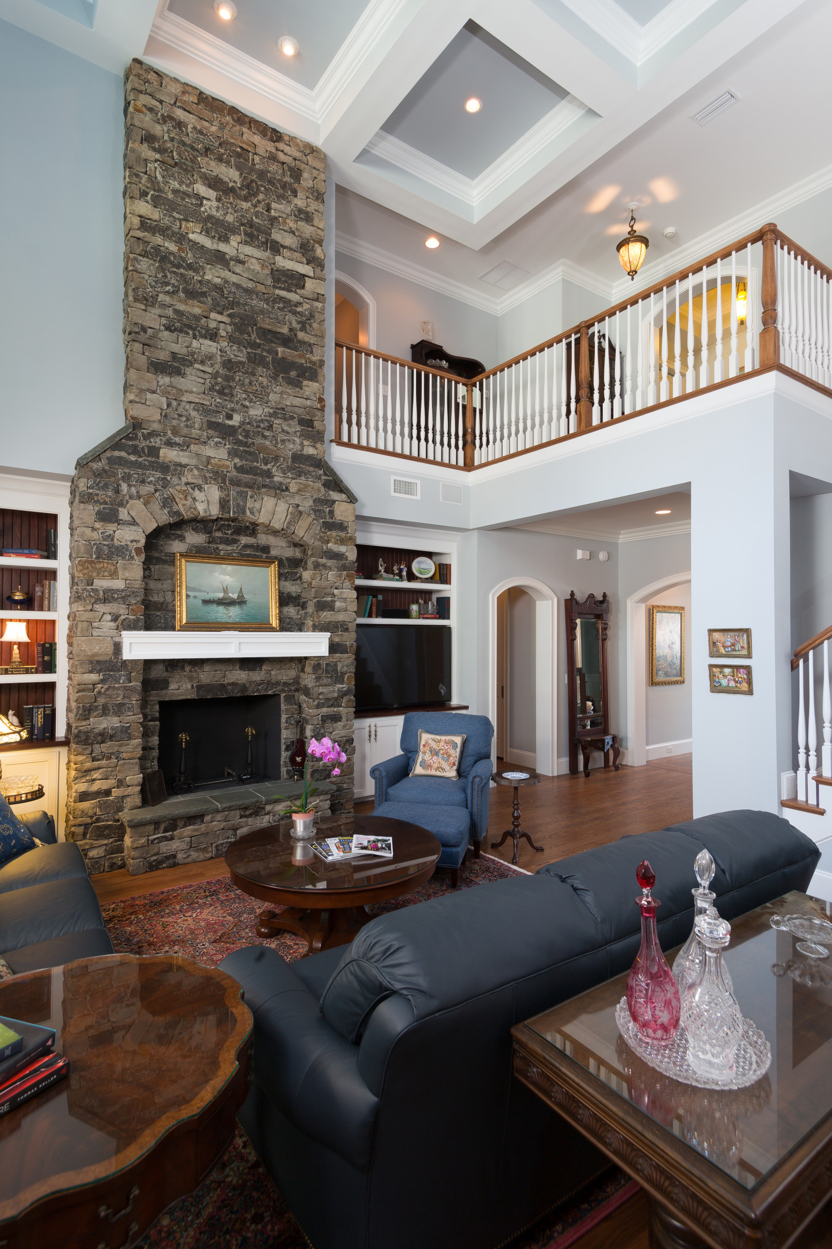 Example of an arts and crafts family room design in Jacksonville