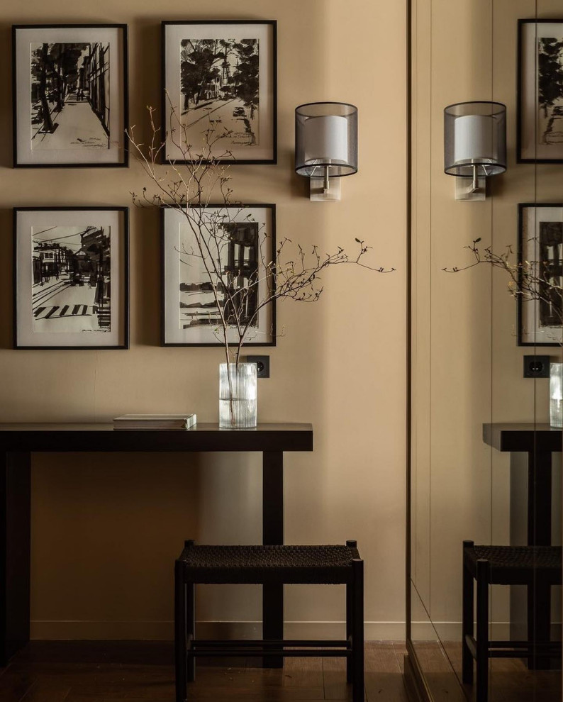 Интерьер квартиры-студии с карамельно-коричневой гаммой