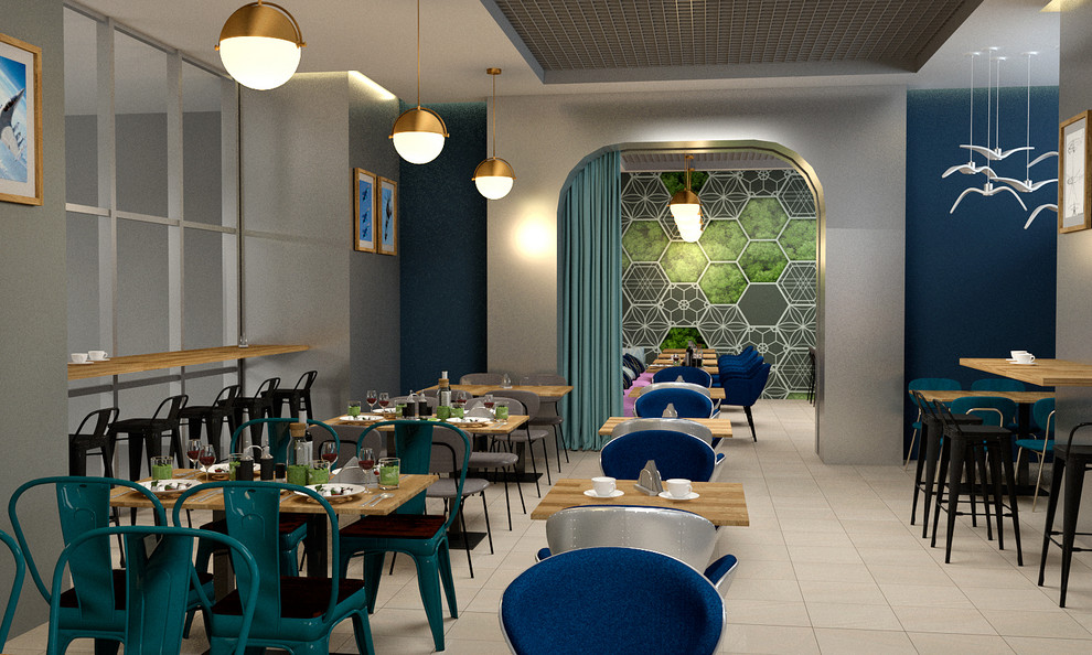Дизайн - проект кафе в БЦ "Авиатор"