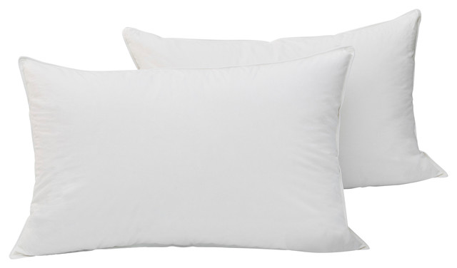 Cotton White Down Pillow Twin Pack, Standard, Medium Density