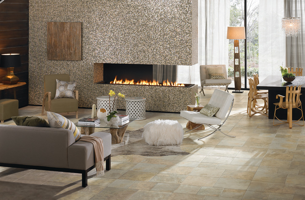 Tile Showcase Contemporary Living Room Boston by Harry's Carpet One