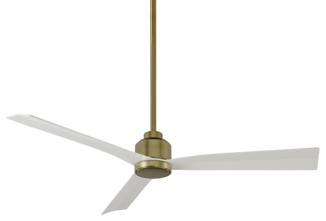 Clean Indoor/Outdoor 3-Blade Smart Ceiling Fan 54" Brass/White, Without Light