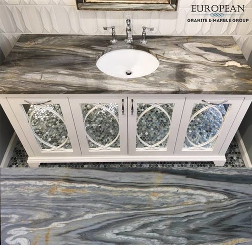 Marble Bathroom Vanity Calacatta Cielo